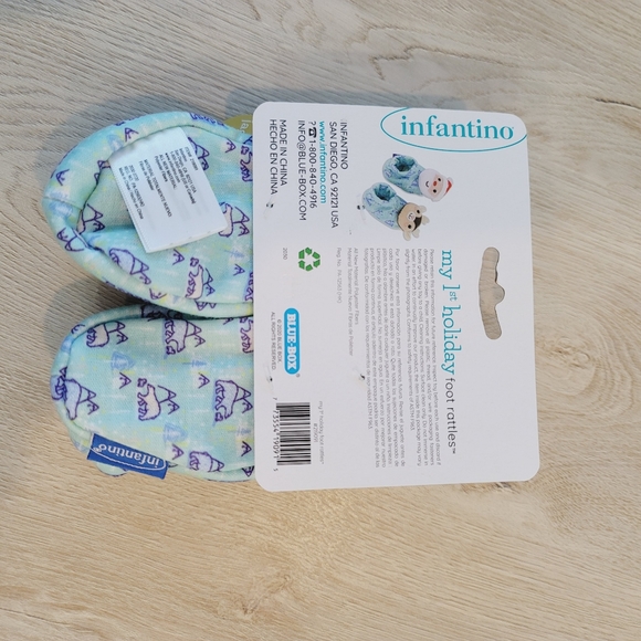 💕 NWT Infantino Santa & Reindeer Infant My 1st Holiday Foot Rattle Size 0+ - Picture 5 of 9